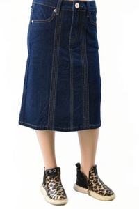 Girls Denim Skirt Style 79270 in Dark Indigo