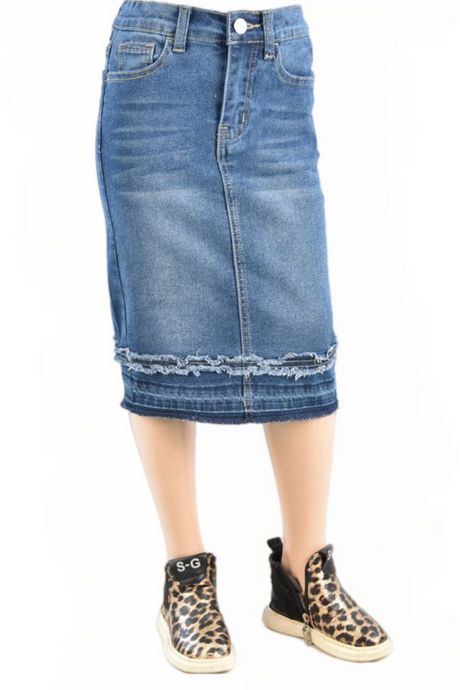 Girls Denim Skirt Style 79274 in Indigo Wash