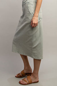 Mineral Washed Midi Skirt 8844