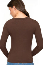 Crew Neck Rayon Ribbed Long Sleeve Style 9509 in Hot Fudge