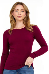 Cotton Span Long Sleeve Style 7464 in Wine