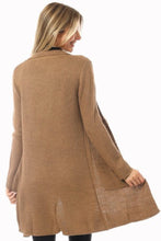 Open front long sleeve cardigan style 5461 in Brown