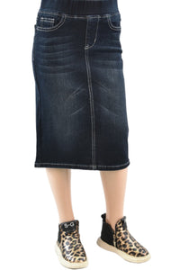 Girls Denim Skirt Style 77104 in Black Wash