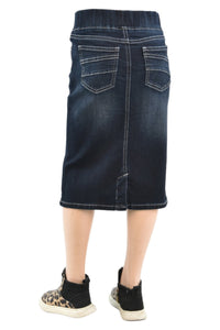 Girls Denim Skirt Style 77104 in Black Wash