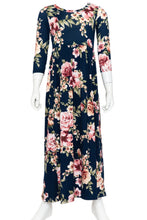 Girls Floral Maxi Dress Style 5004 in Black Floral or Navy Floral