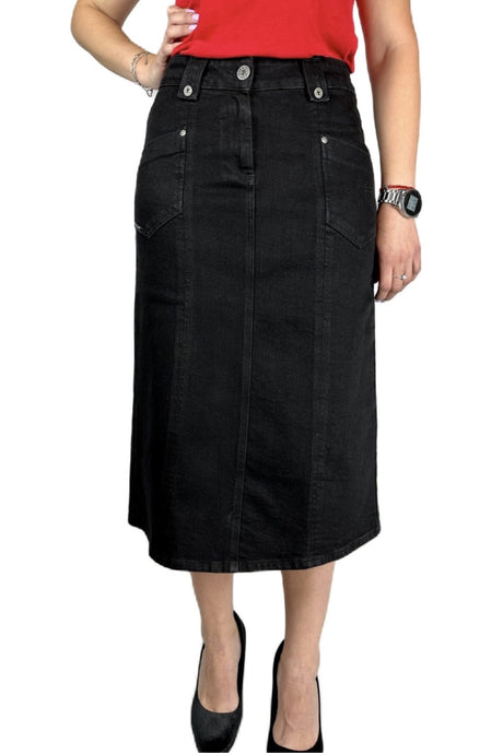 Denim Mid-Length Skirt 221-609D