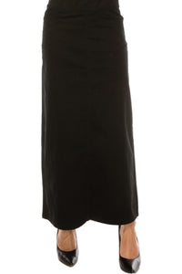 Twill Long Skirt Style 98151 in Black