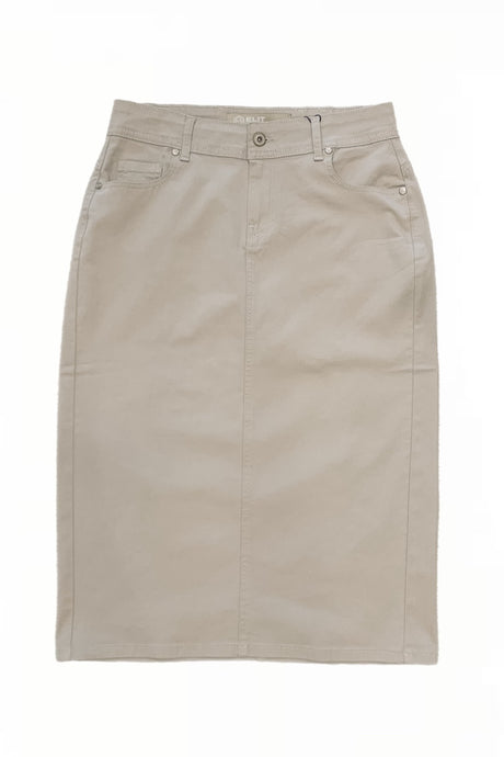 Plus Twill midi skirt style 256-1-10F