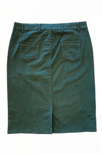 Plus Olive Green Mid-Length Twill Skirt Style 243/10-10D