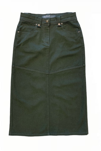 Dark Olive Twill Skirt Style 243/10-3-1D