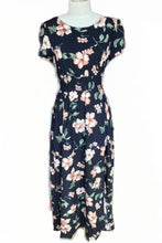 Floral Maxi Dress in Navy/Pink Style 3039