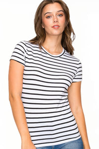 Short Sleeved Striped Tee in Style 7783