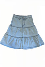 Girls Flared Denim Skirt Style 79241 in Light Indigo