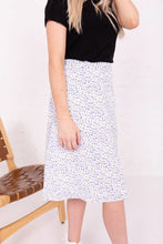 Midi Slip Skirt in Blue Hydrangea