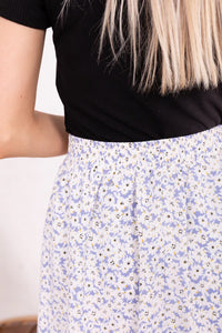 Midi Slip Skirt in Blue Hydrangea