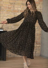 Louise Brown Floral Pleated Midi Dress