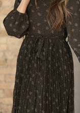 Louise Brown Floral Pleated Midi Dress