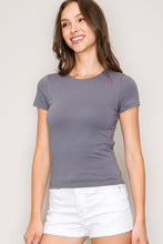 0078 Double Layer Short Sleeve Cotton Tee in Quiet Shade