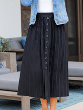 The Reed Pleated Midi in Black