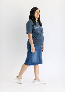 Remi Maternity Denim Midi Skirt