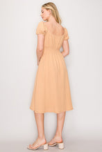 Bubble Sleeve Midi Dress 0009 in Light Dusty Rose