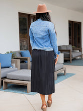 The Reed Pleated Midi in Black