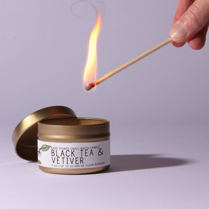 Black Tea Vetiver - Just Bee Candles: 7 oz (up to 40 hrs of clean burning)