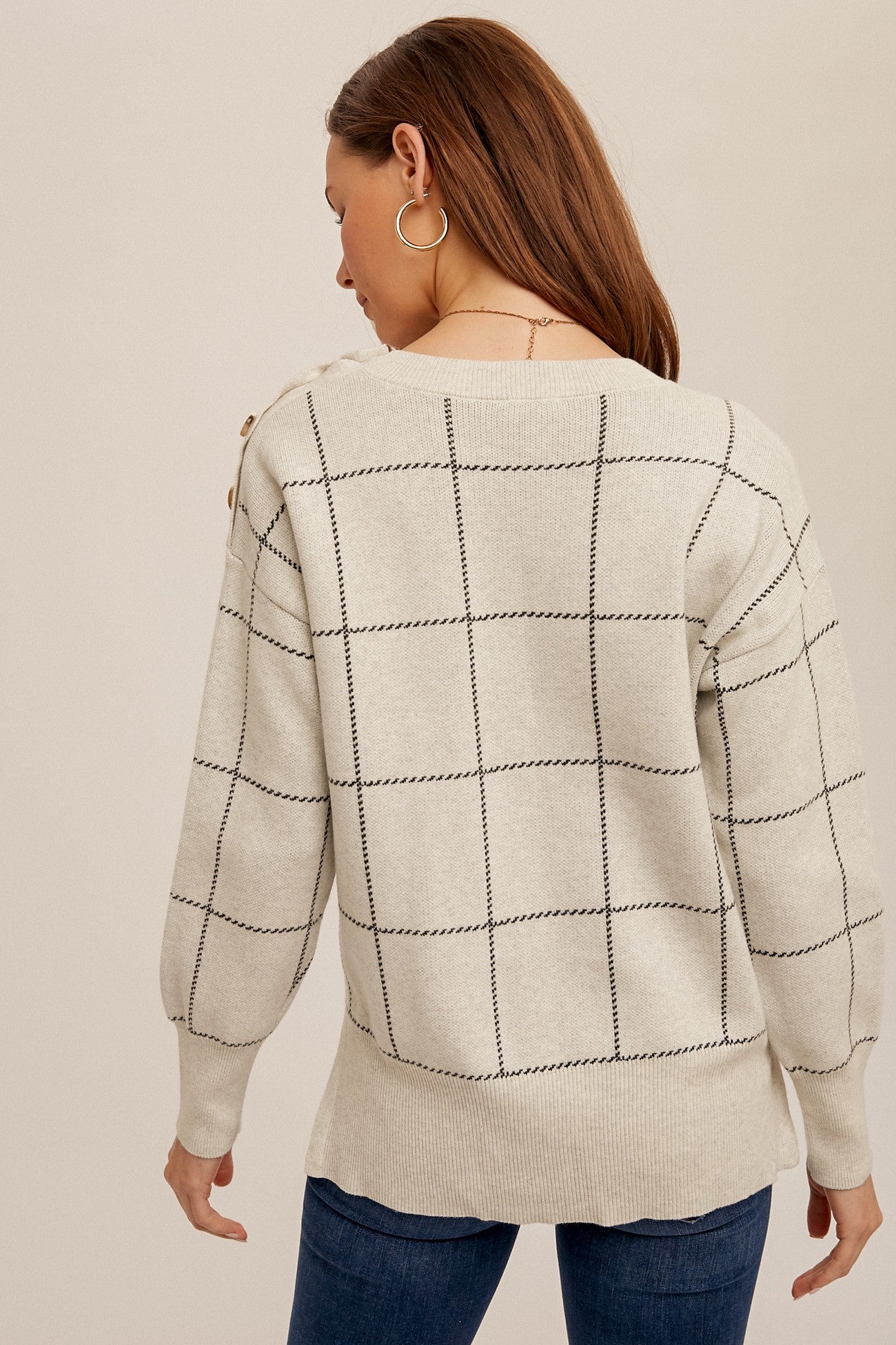 Grid sweater sales