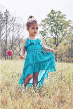 Cotton Gauze Hi-Lo Ruffled Dress in Sage or Dusty Rose Style 3011
