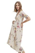 Wrap Maternity Nursing Dress Style 1623 in Nude Floral