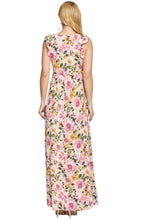 Floral Ruffle Maxi Dress in Cream 3974