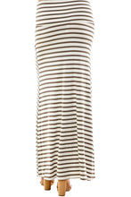 Women's Stripe Comfort Maxi Skirt in Dark Grey Style 9001