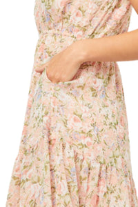 Floral Ruffled Smock Neck Tank Dress Style 5849