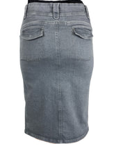 Grey Denim Midi Skirt Style 202/6F
