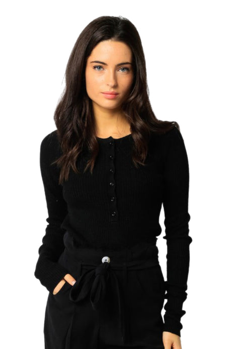 Ribbed Sweater in Black or Mocha 21-419
