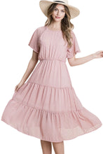 Tiered Midi Dress Style 5077 in Blush
