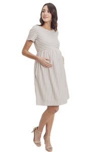 Striped Maternity Babydoll Maternity Dress Style 1995