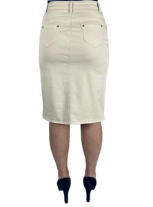 Beige Midi Skirt Style 216-12B