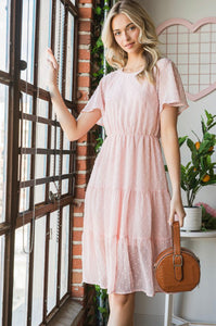 Tiered Midi Dress Style 5077 in Blush