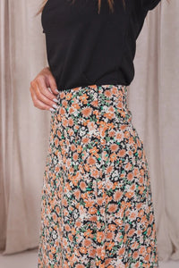 Midi Skirt in Apricot Orchid