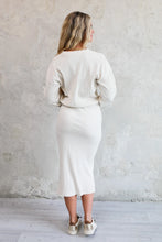 Ribbed Midi Skirt in Cream 23507