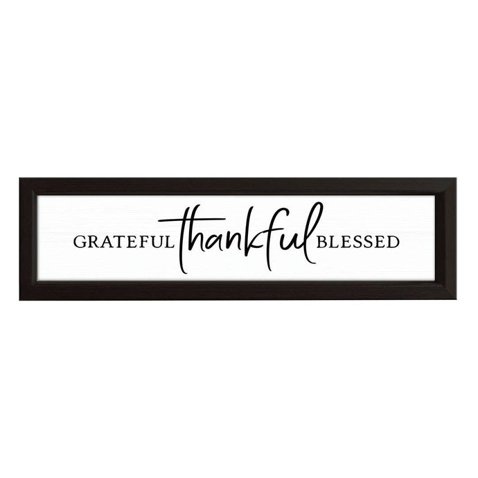 Grateful Thankful Blessed Wood Sign