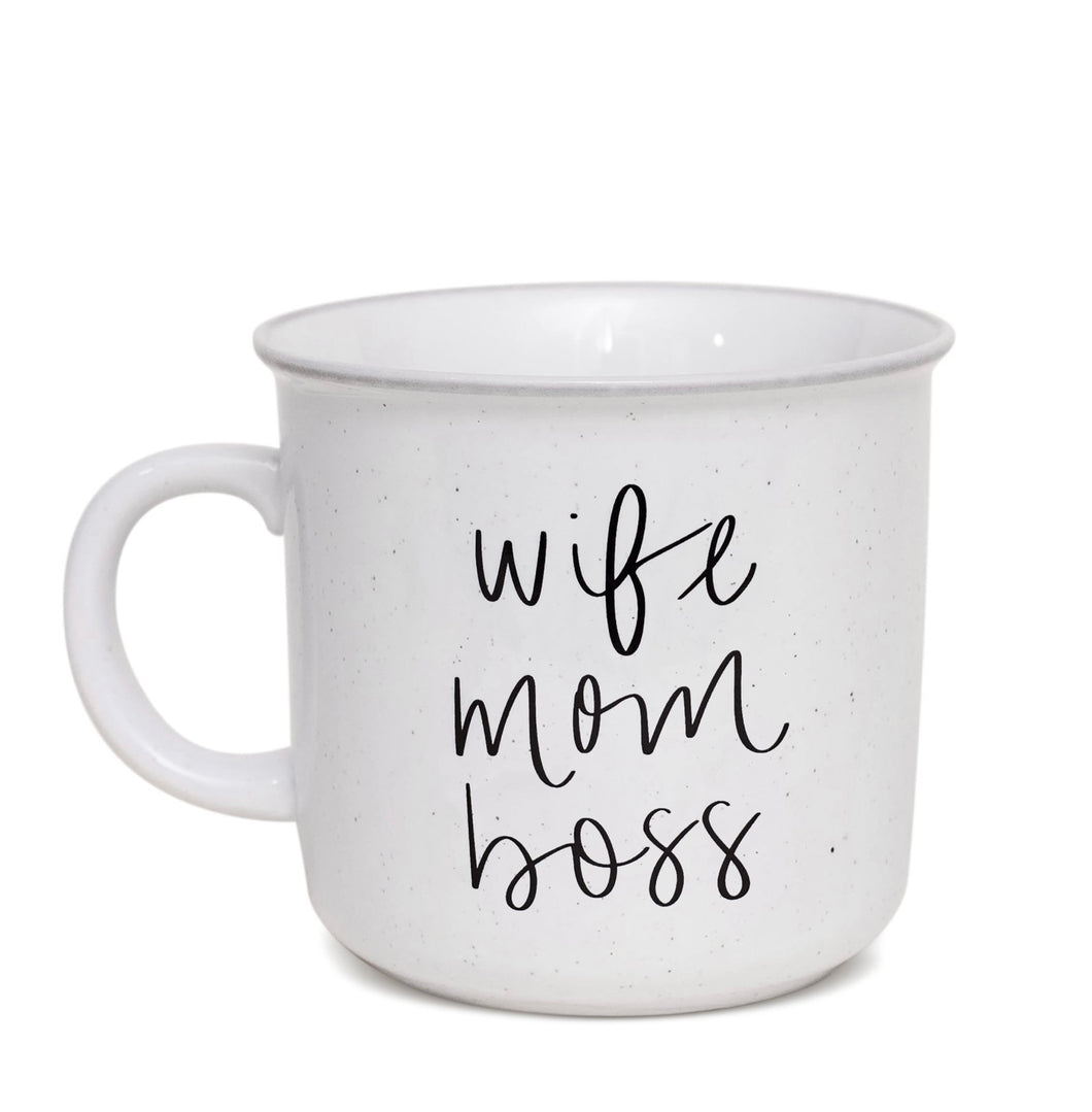 Wife Mom Boss Campfire Coffee Mug