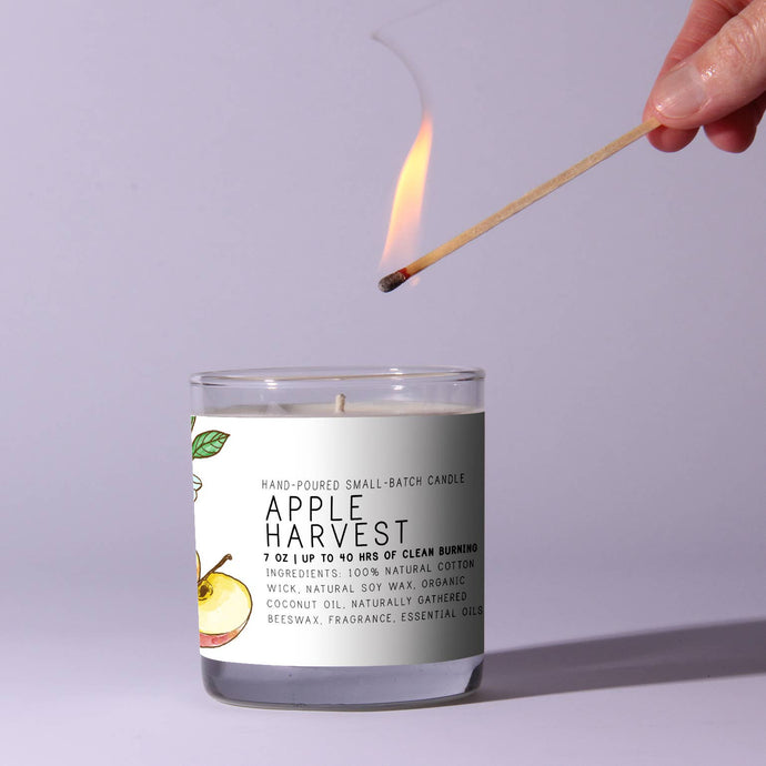 Apple Harvest - Just Bee Candles: 7 oz (up to 40 hrs of clean burning)