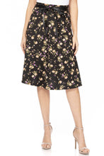 500 Floral A-line skirt Black or Ivory