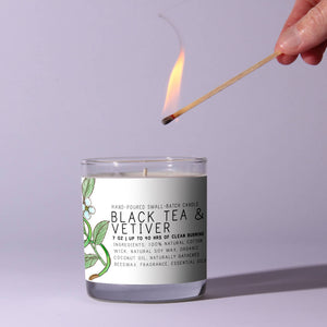 Black Tea Vetiver - Just Bee Candles: 7 oz (up to 40 hrs of clean burning)