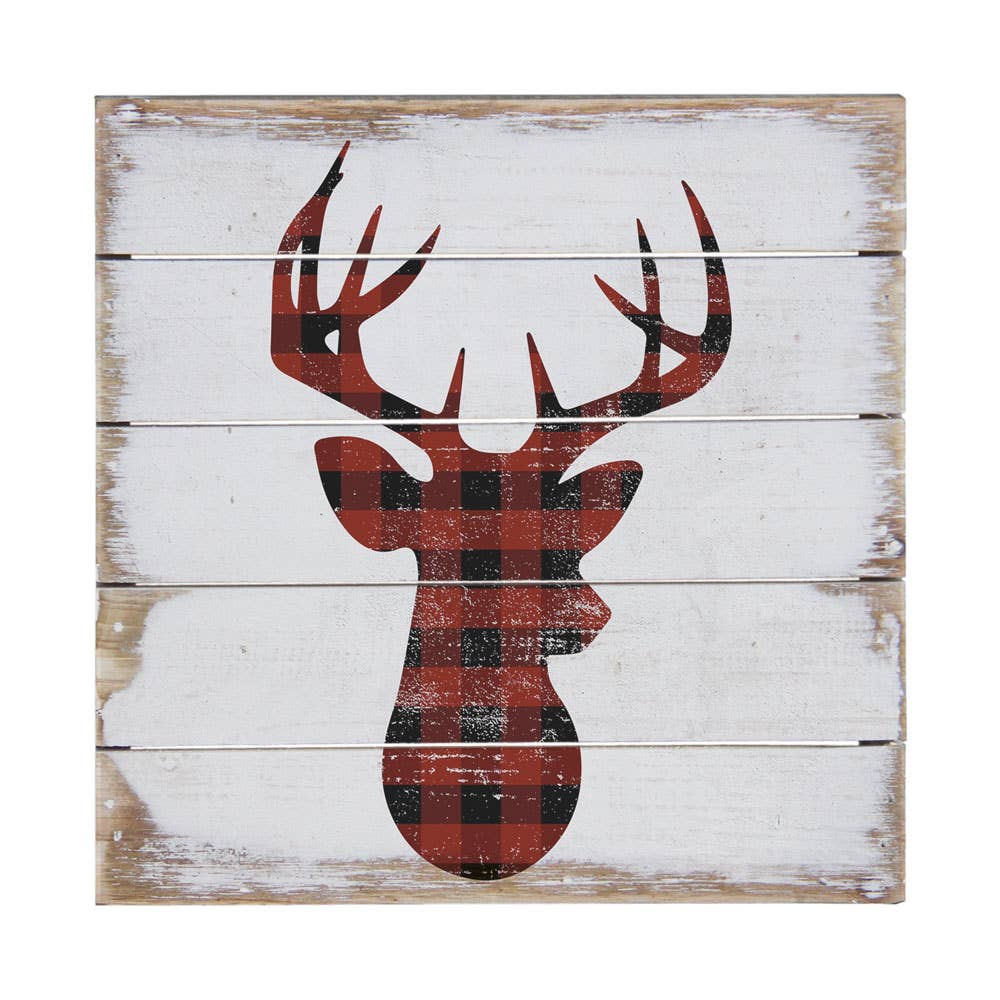 Deer Head Wooden Sign PET1668