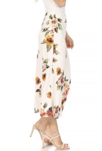 Floral Maxi Skirt in Ivory Style 833