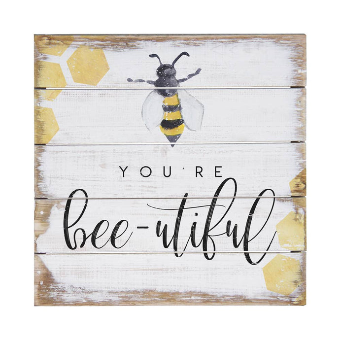 Bee-utiful 6x6 wood sign