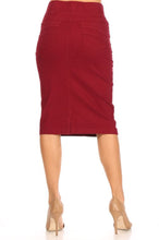 Wine Denim Skirt Style 77548